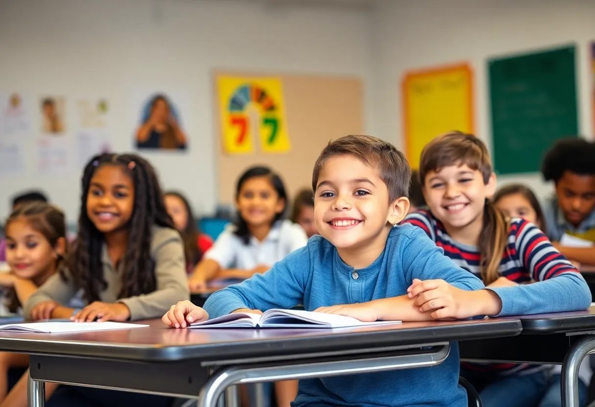 Students in a Fort Worth classroom engaging in group learning