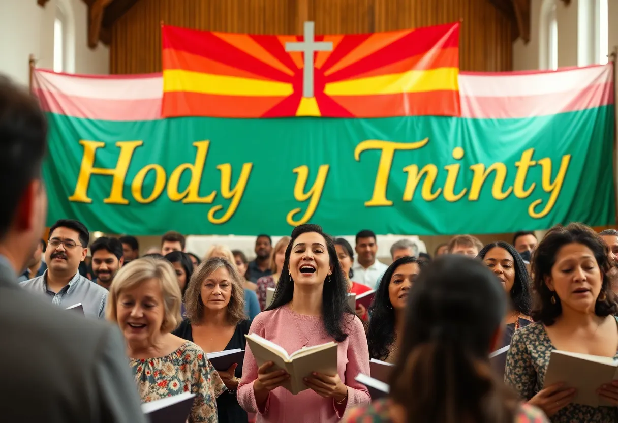 Community members singing at the Lutheran Hymn Festival