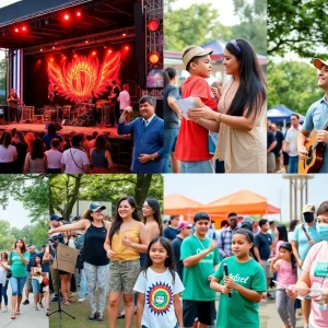 Families enjoying various community events in North Texas.