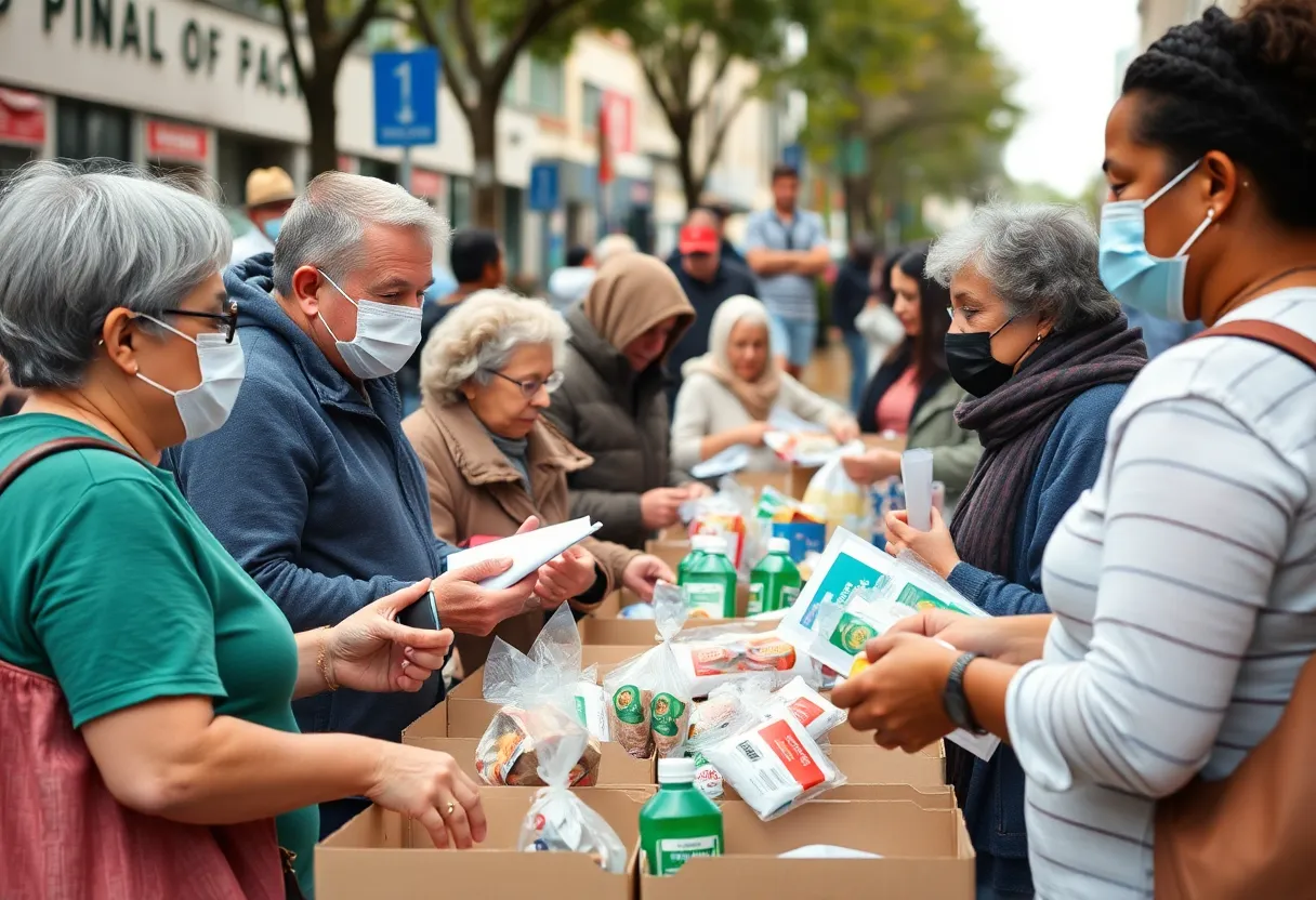 Seniors receiving food assistance at St. Vincent Center