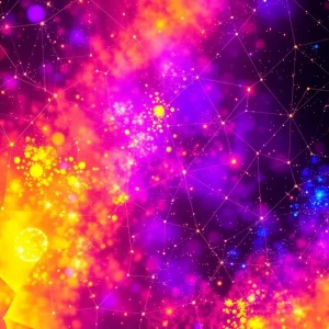 Vibrant digital artwork created from space science data.