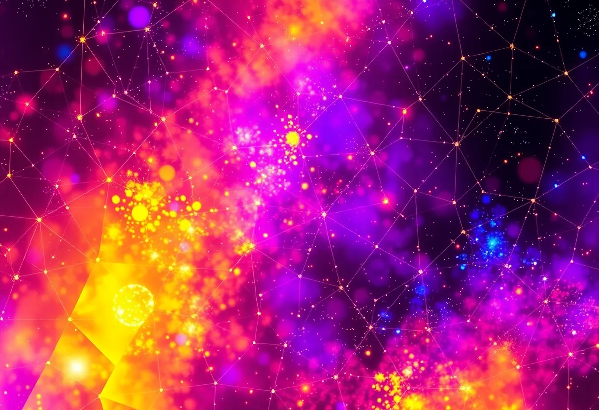 Vibrant digital artwork created from space science data.