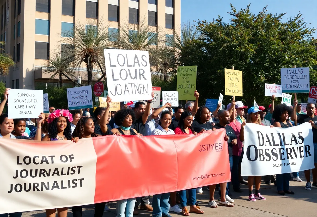 Community members supporting local journalism at an event