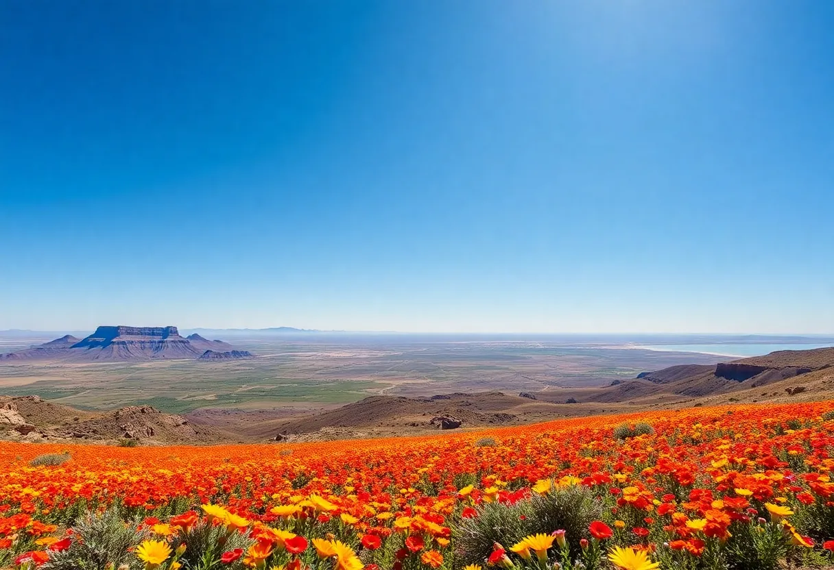 A vibrant array of Texas landscapes including wildflowers, mountains, and beaches