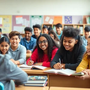 Students engaged in learning in a Texas high school classroom