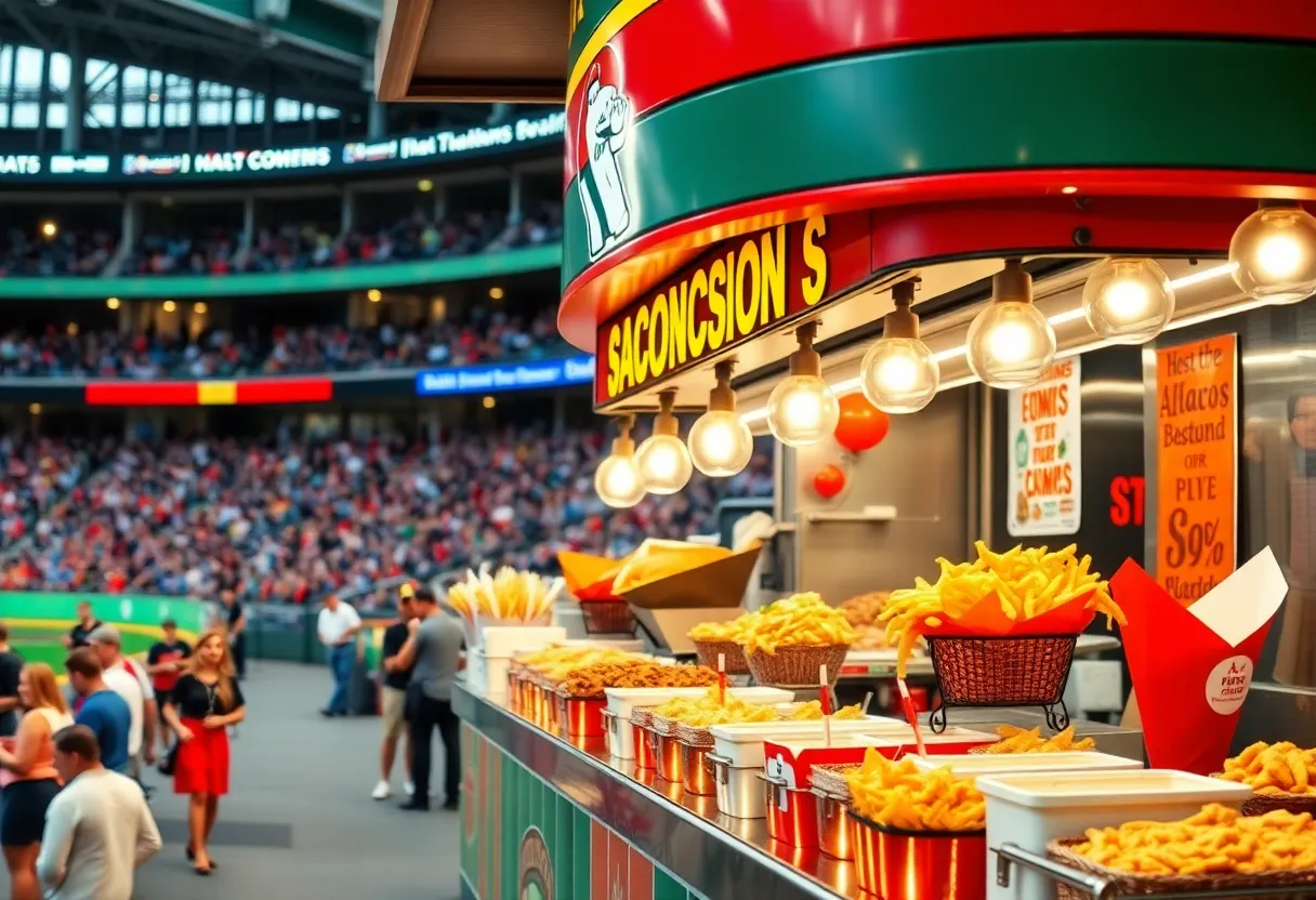 Concession stand at AT&T Stadium with new menu items