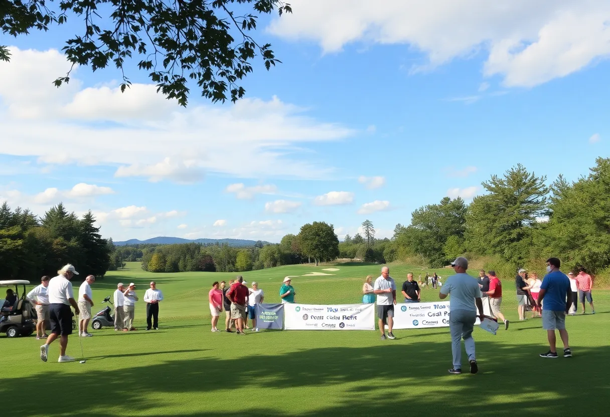 Participants at the CIS Dallas Golf Tournament on a sunny day