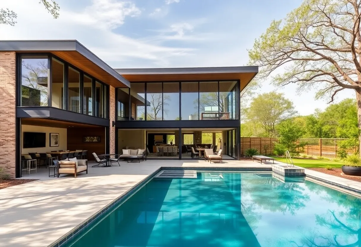 Exterior view of a modern home designed by Cliff Welch in East Dallas