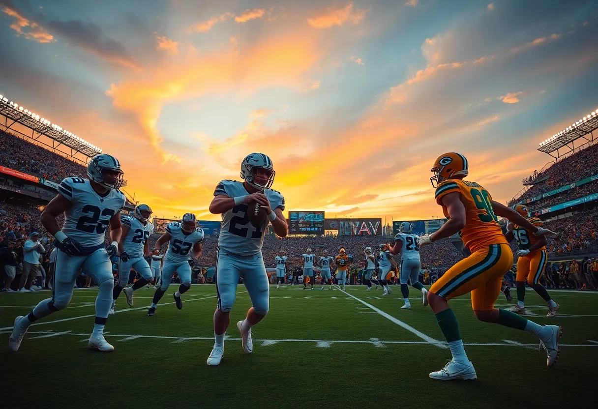 Dallas Cowboys and Green Bay Packers in an intense match