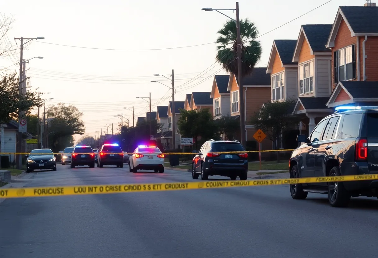 Crime scene in Dallas Red Bird area with police presence.