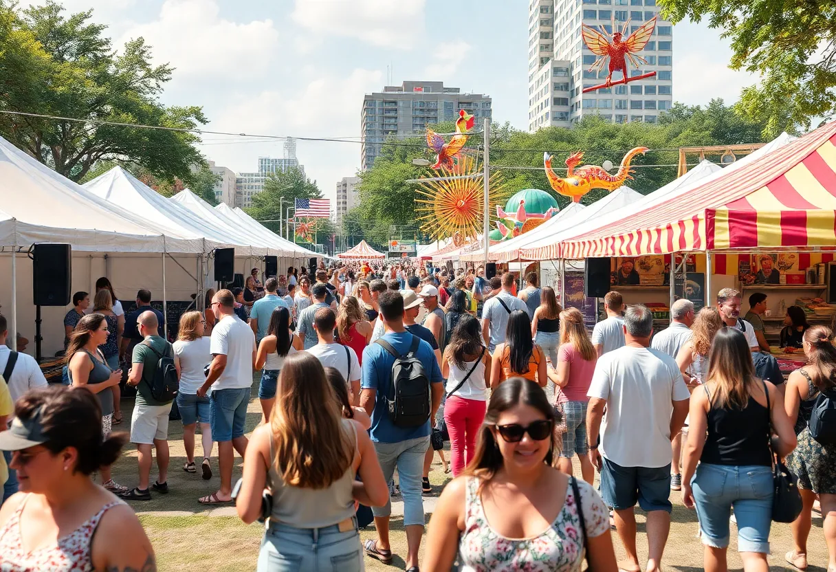 Crowd enjoying a cultural festival in Dallas