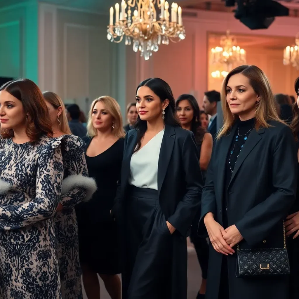 Guests at the Dallas Fashion Show wearing elegant outfits