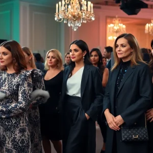 Guests at the Dallas Fashion Show wearing elegant outfits