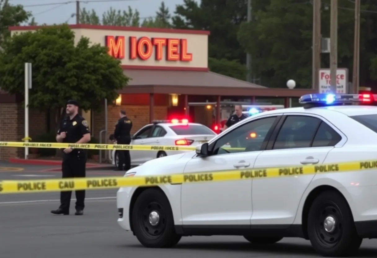 Police investigating a homicide scene at a motel in Dallas