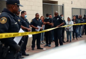 Investigation scene at Dallas ICE detention center after shooting