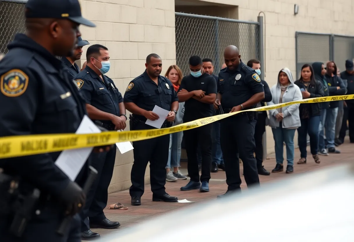 Investigation scene at Dallas ICE detention center after shooting