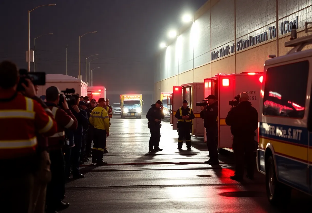 Emergency responders at ICE facility in Dallas after shooting