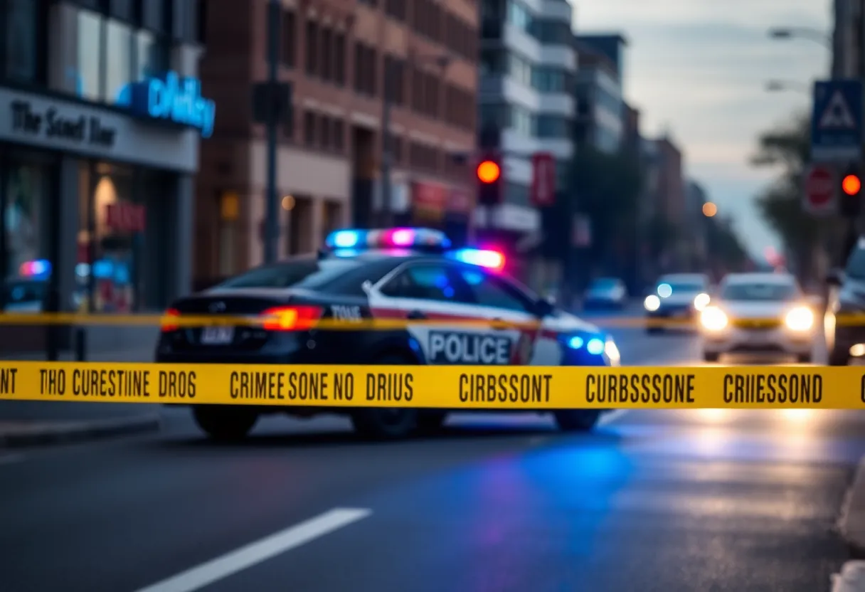 Police car at a crime scene in Dallas