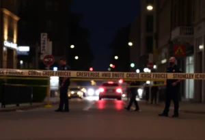 Police investigation scene in Dallas with crime scene tape