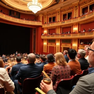 Concert attendees enjoying drinks at the Dallas Symphony Orchestra