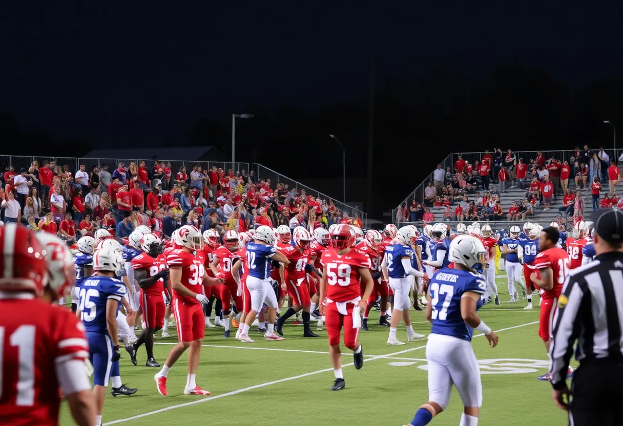 High school football players competing in Dallas