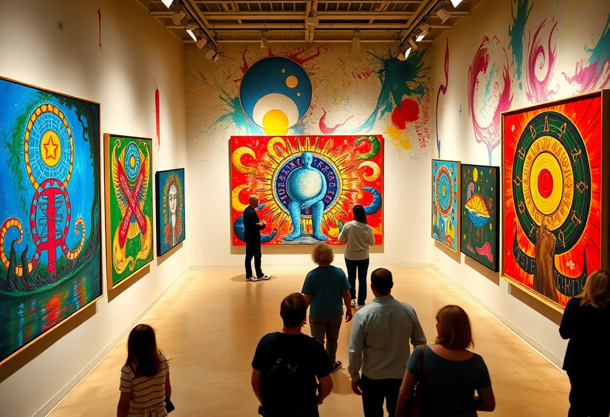 Artworks displayed at the Dark Revelations exhibition