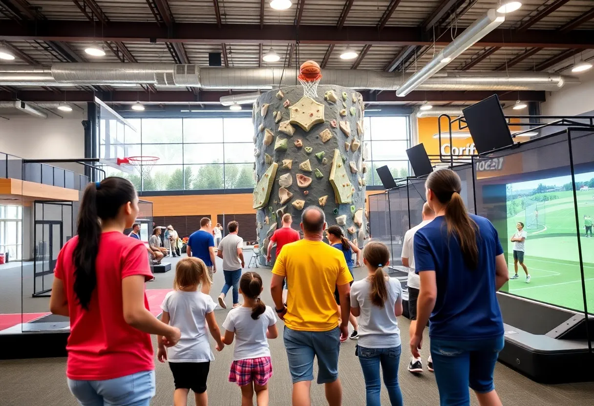 Guests enjoying interactive sports at DICK'S House of Sport in Dallas