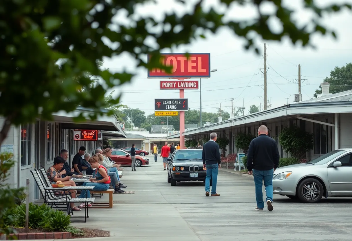 Exterior view of Downtown Suites motel