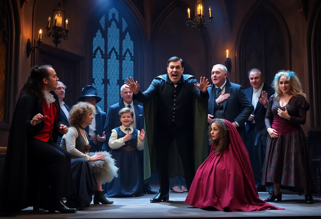 Scene from Dracula: A Comedy of Terrors at Allen Contemporary Theatre
