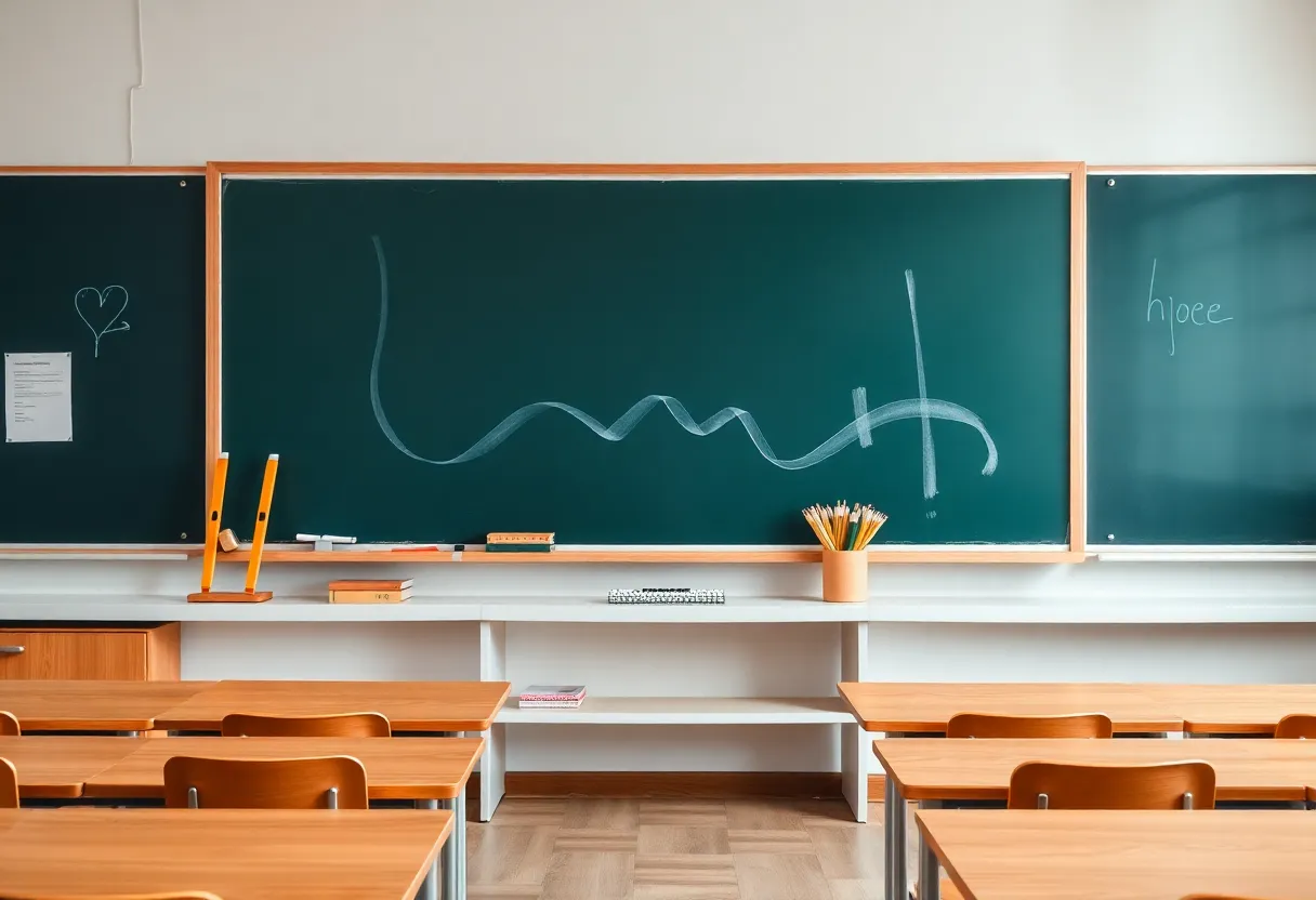 Empty classroom representing educator vetting challenges