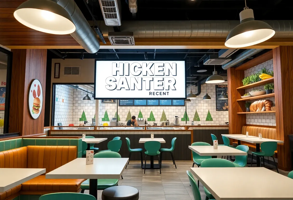 Interior of Flock & Fresh restaurant showcasing modern design