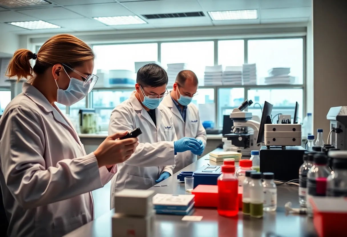 Forensic scientists at work in the Garland DPS Crime Laboratory
