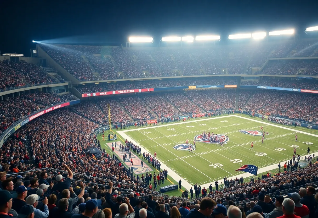 Football showdown between the Giants and Cowboys at AT&T Stadium