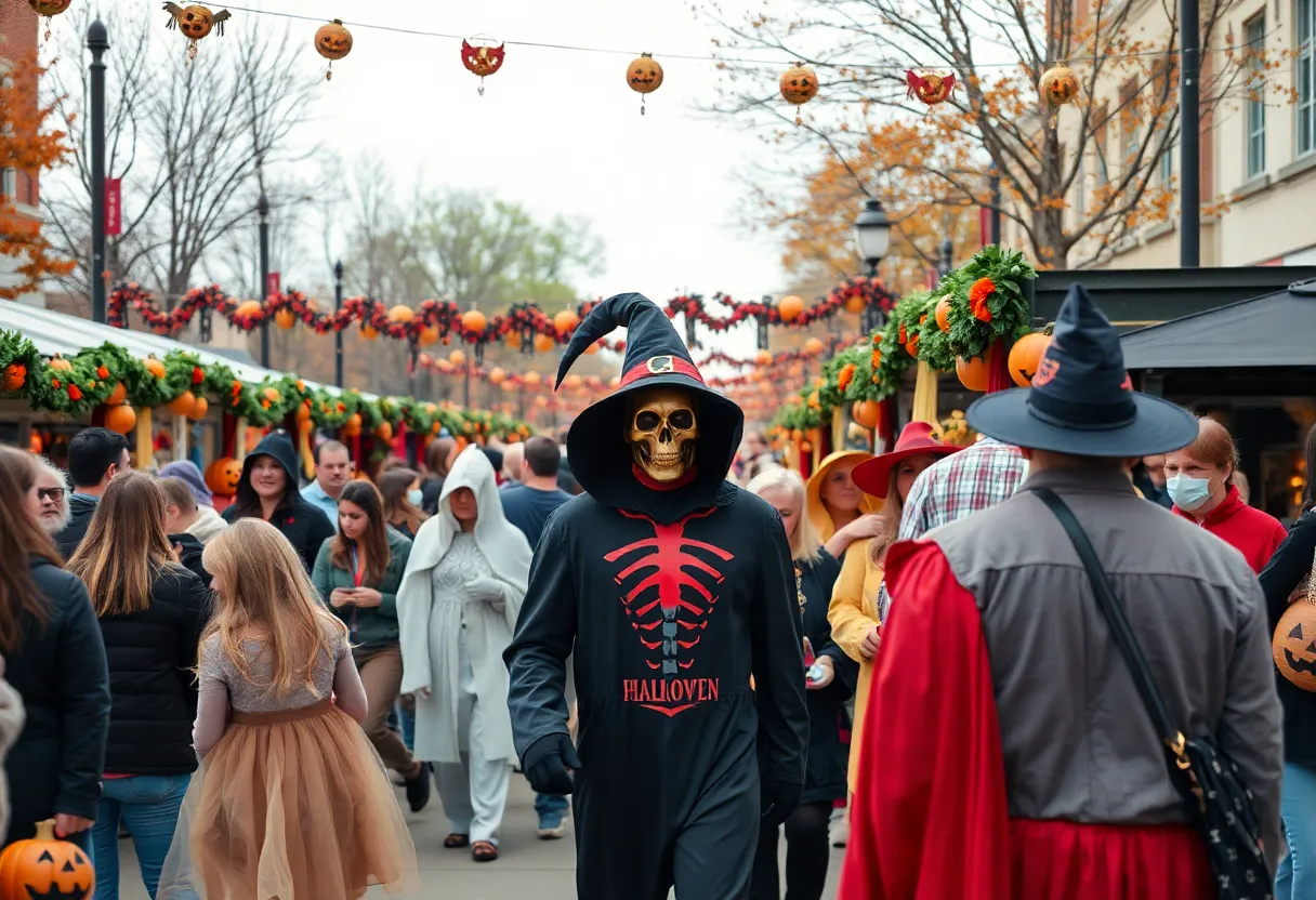 Costumed attendees enjoying Halloween festivities in Dallas