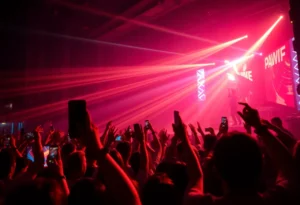 Concert scene from HEALTH's Conflict: Leather Tour