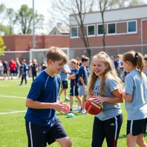 Students participating in a local high school sports event in Dallas