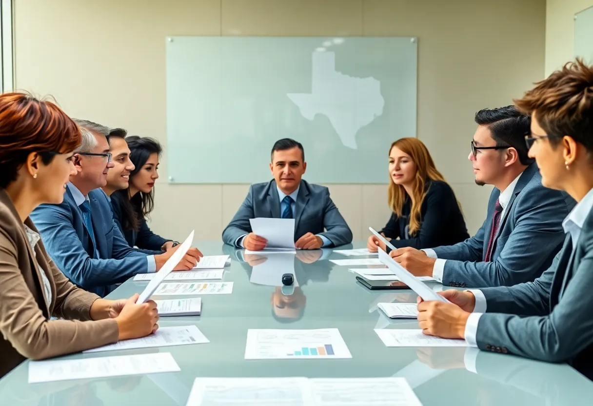 Professional banking executives at a conference