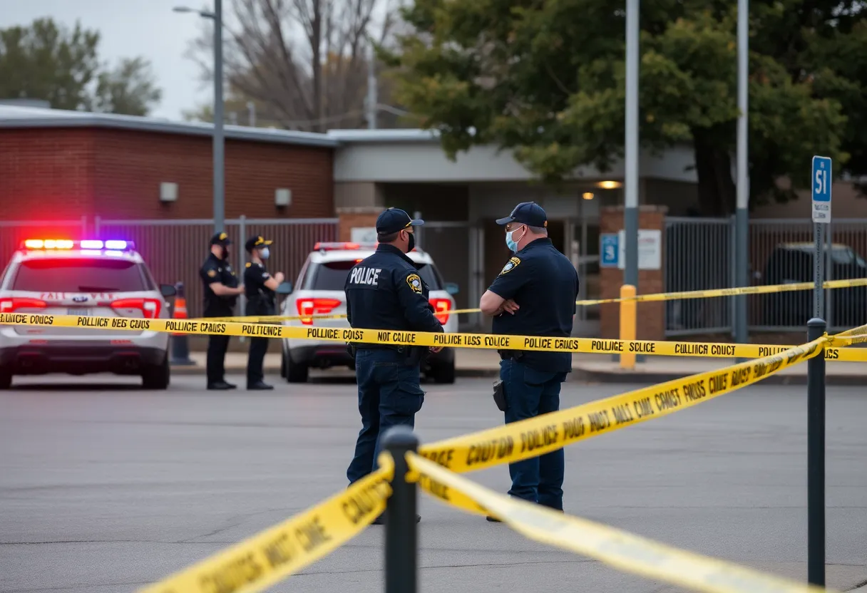 Law enforcement presence at an ICE facility in Dallas following a shooting incident.