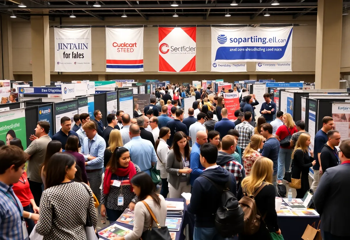 Job seekers engaging with employers at the You're Hired Job Fest.