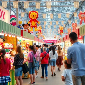 Families and collectors enjoying the Labubu Festival at RedBird Mall in Dallas, selling plush collectibles.