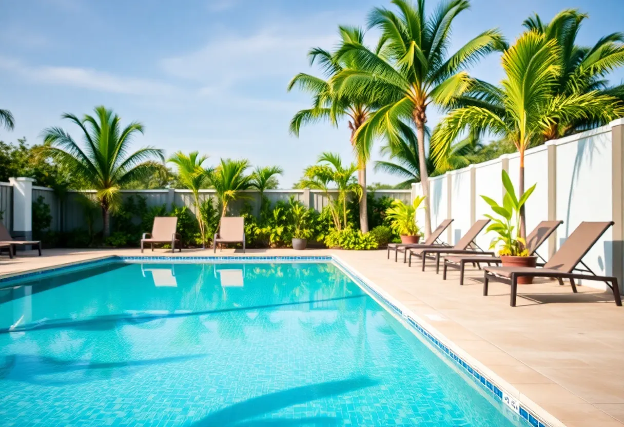 Lap pool at The Village Country Club with clear water