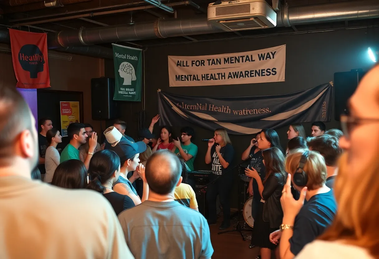 Crowd enjoying the Louder Than Stigma concert promoting mental health awareness.