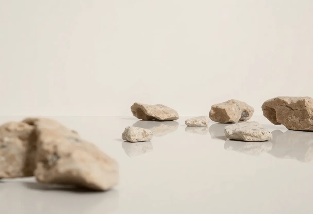 Artistic representation of minimalist style reflecting rocks and textures