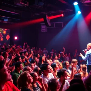Crowd enjoying a comedy concert