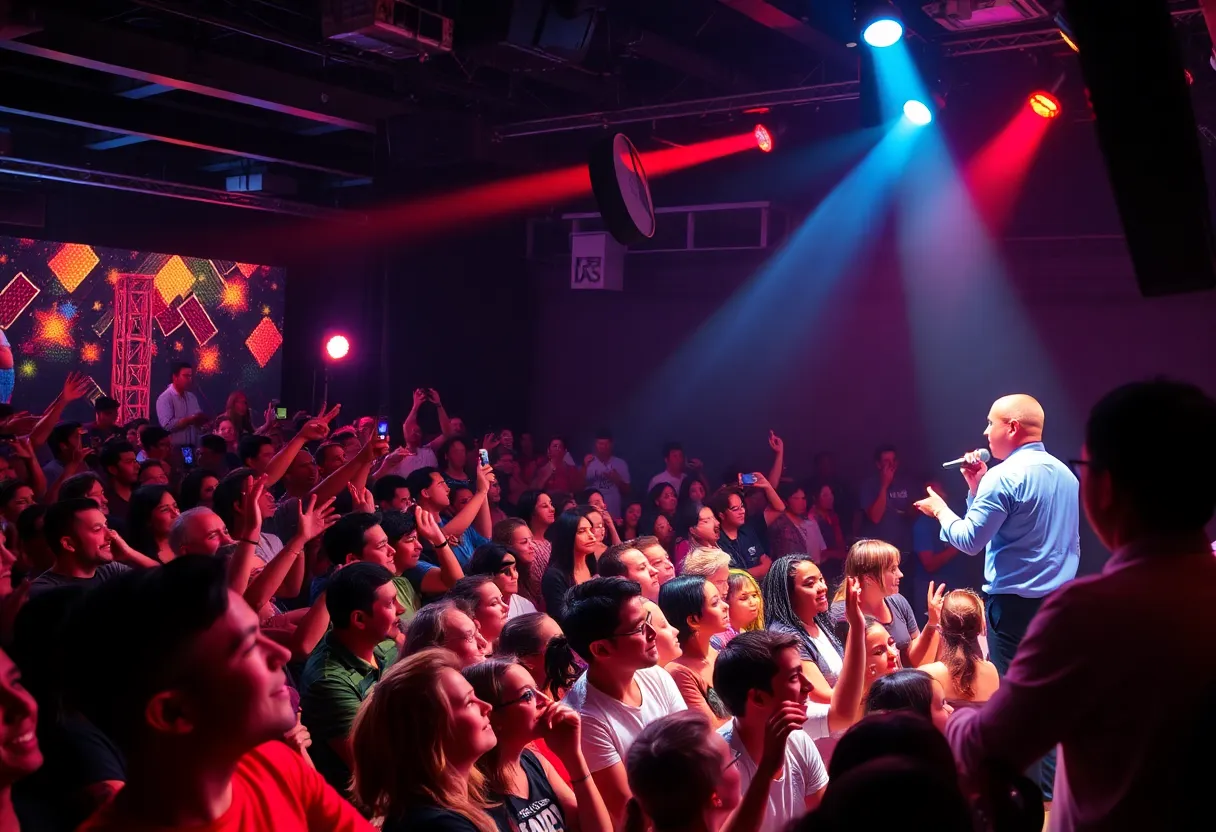 Crowd enjoying a comedy concert