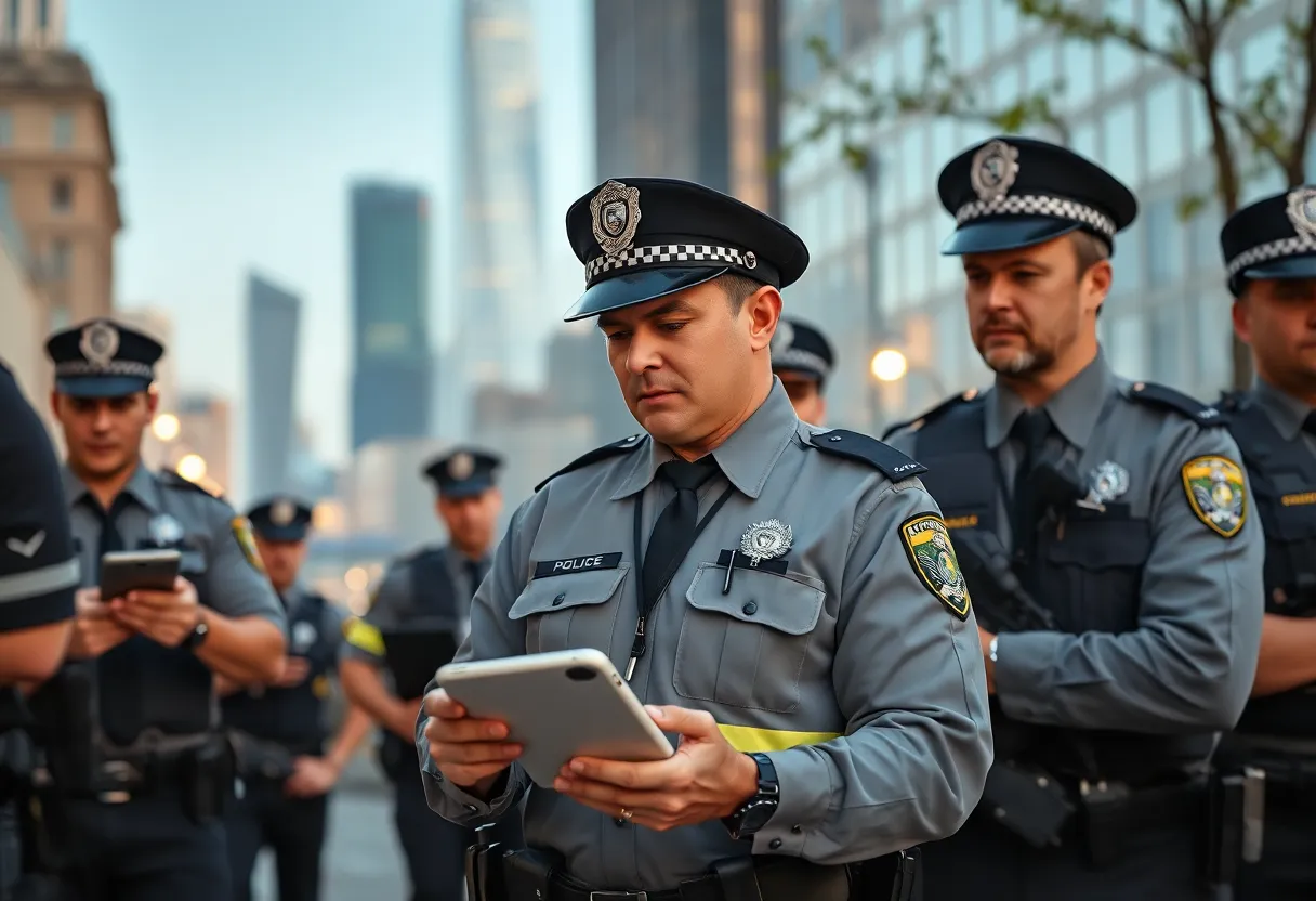 Police officers conducting an operation to arrest violent offenders