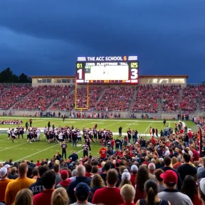 High school football game at Schafer Stadium