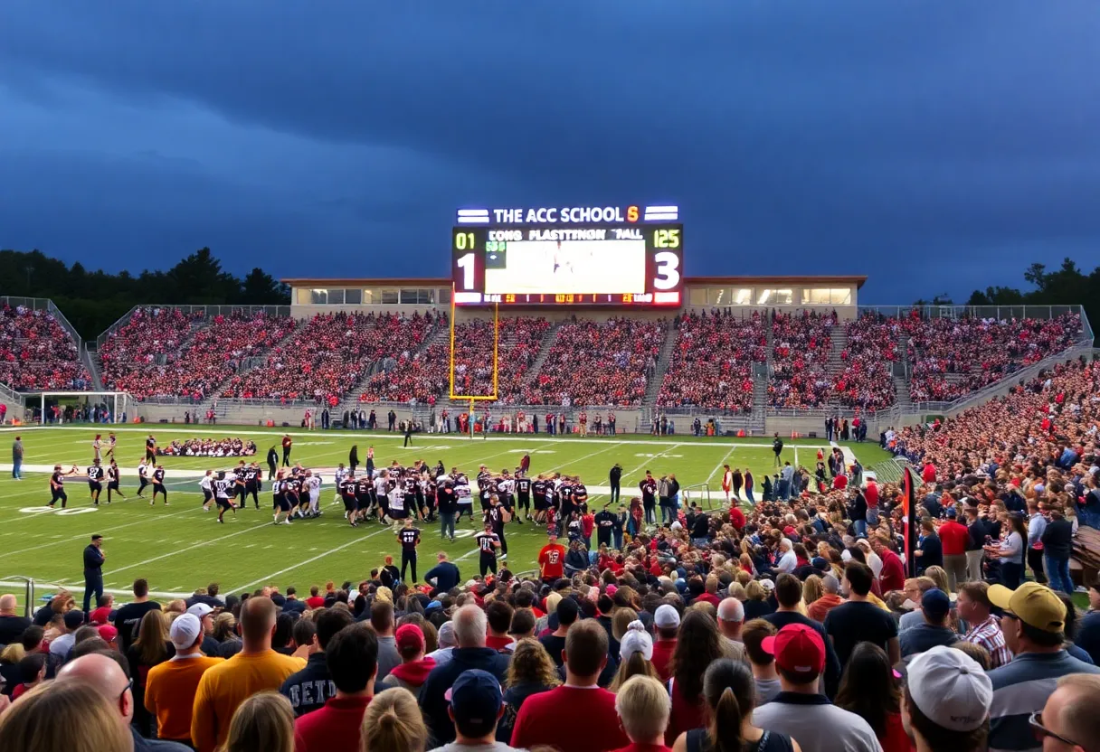 High school football game at Schafer Stadium
