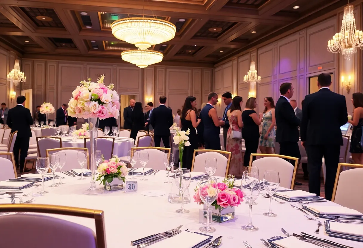 Cocktail reception at the Platinum Circle Dinner showcasing luxury decor