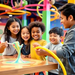 Family enjoying screen-free play activities at SPARK! Dallas